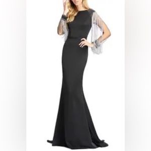 BRAND NEW Mac Duggal Black Trumpet Gown WITH TAGS STILL INTACT